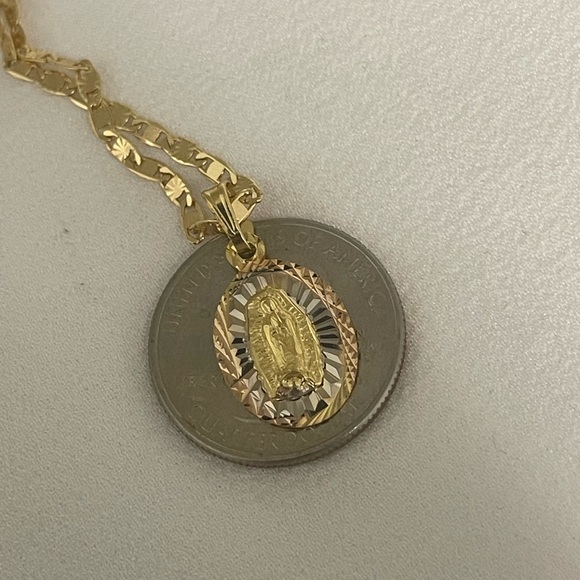 14k Gold Filled Our Lady Of Guadalupe Necklace Nuestra Señora De Guadalupe - Picture 6 of 9